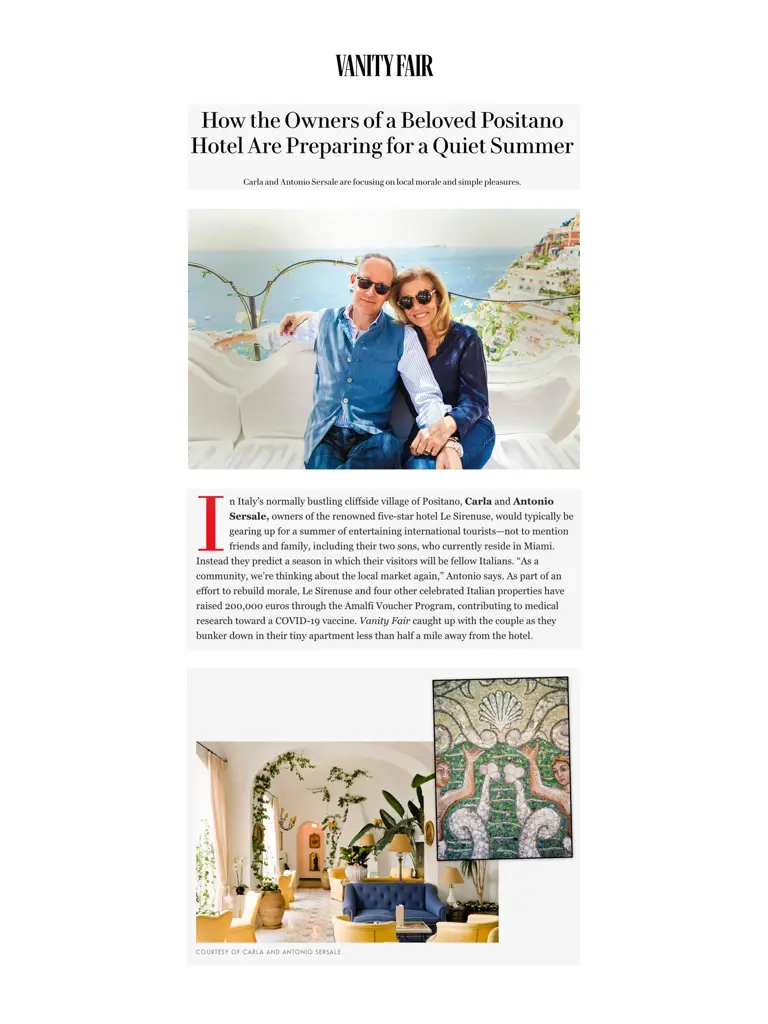 5.6.20 Vanityfair.Com Le Sirenuse & Le Sirenuse Positano Page 1