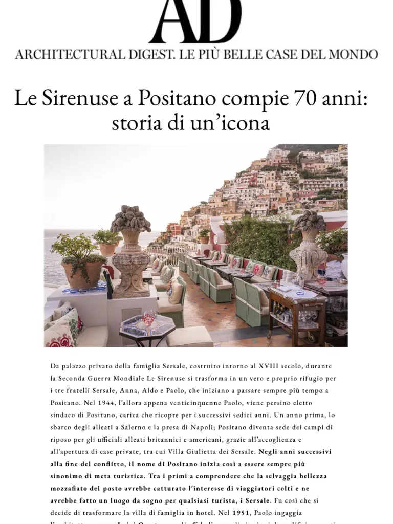 Le Sirenuse AD Italy May 2021