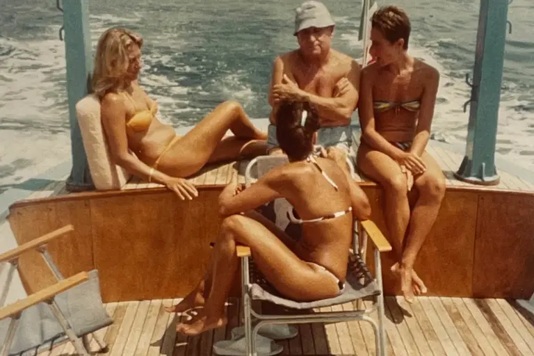 Aldo Sersale With Women On Boat 1970S