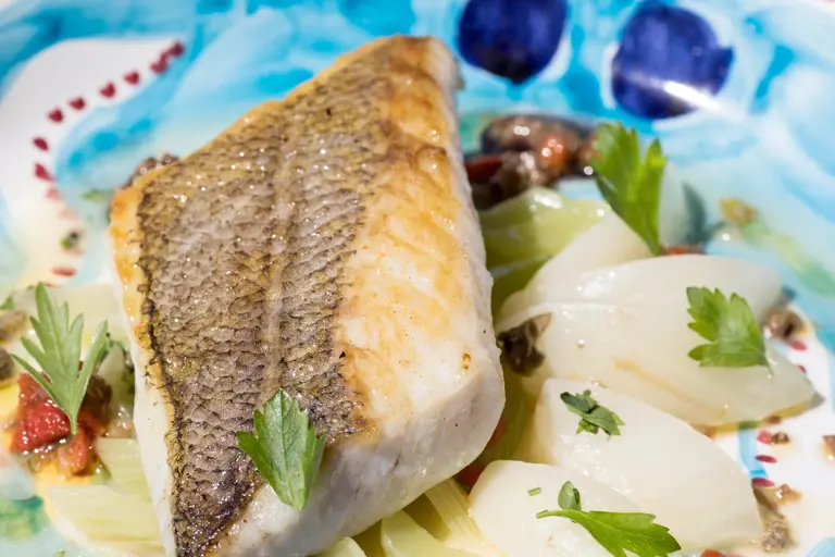 Recipe Cod With Fennel, Celery And Mediterranean Pesto